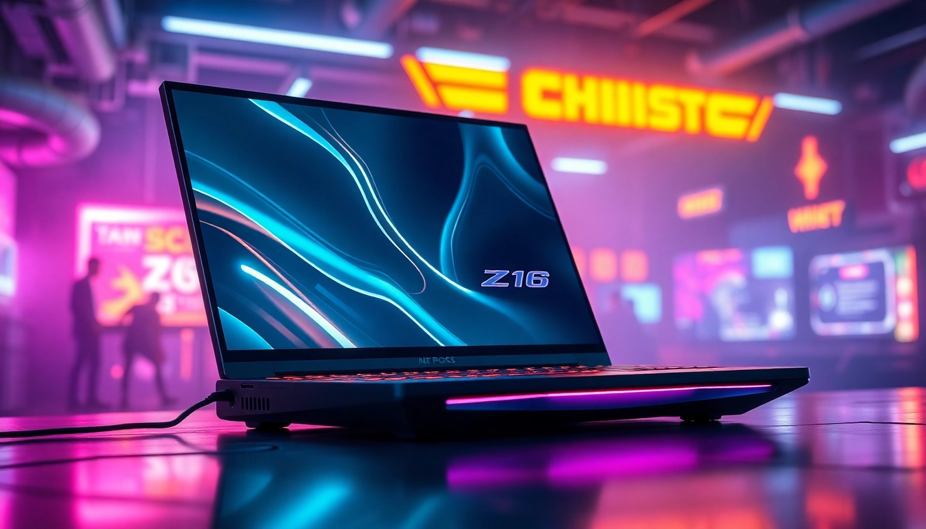 Z16 gaming laptop showcasing powerful hardware and sleek design, ideal for high-performance entertainment and gaming.