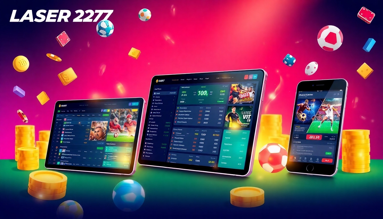 Laser 247 online betting platform on desktop and mobile with live odds, secure payments, and casino games in action, illustrating trust and excitement for users.