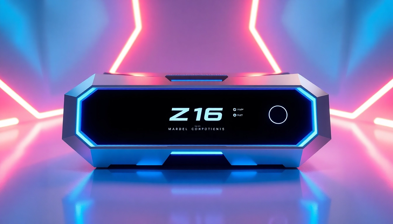Z16 branded gaming console showcasing advanced technology and modern design for immersive