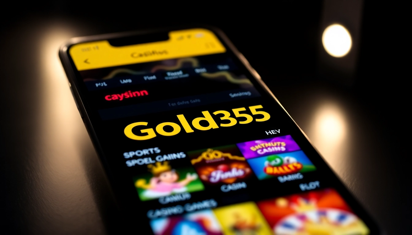 Gold365 app showing live sports betting and casino games on a smartphone screen, emphasizing ease of use and secure access for users.