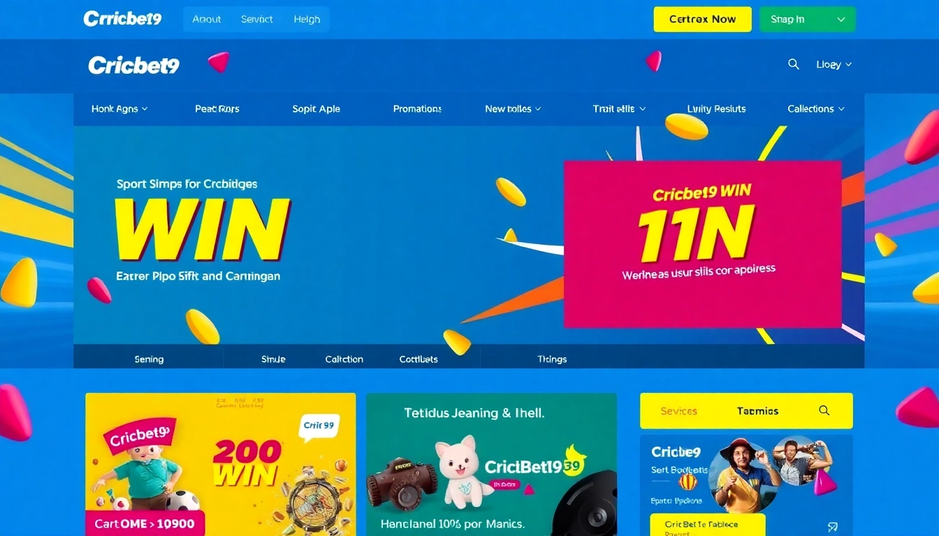 Professional cricket betting platform emphasizing Cricbet99 win with exciting interface and