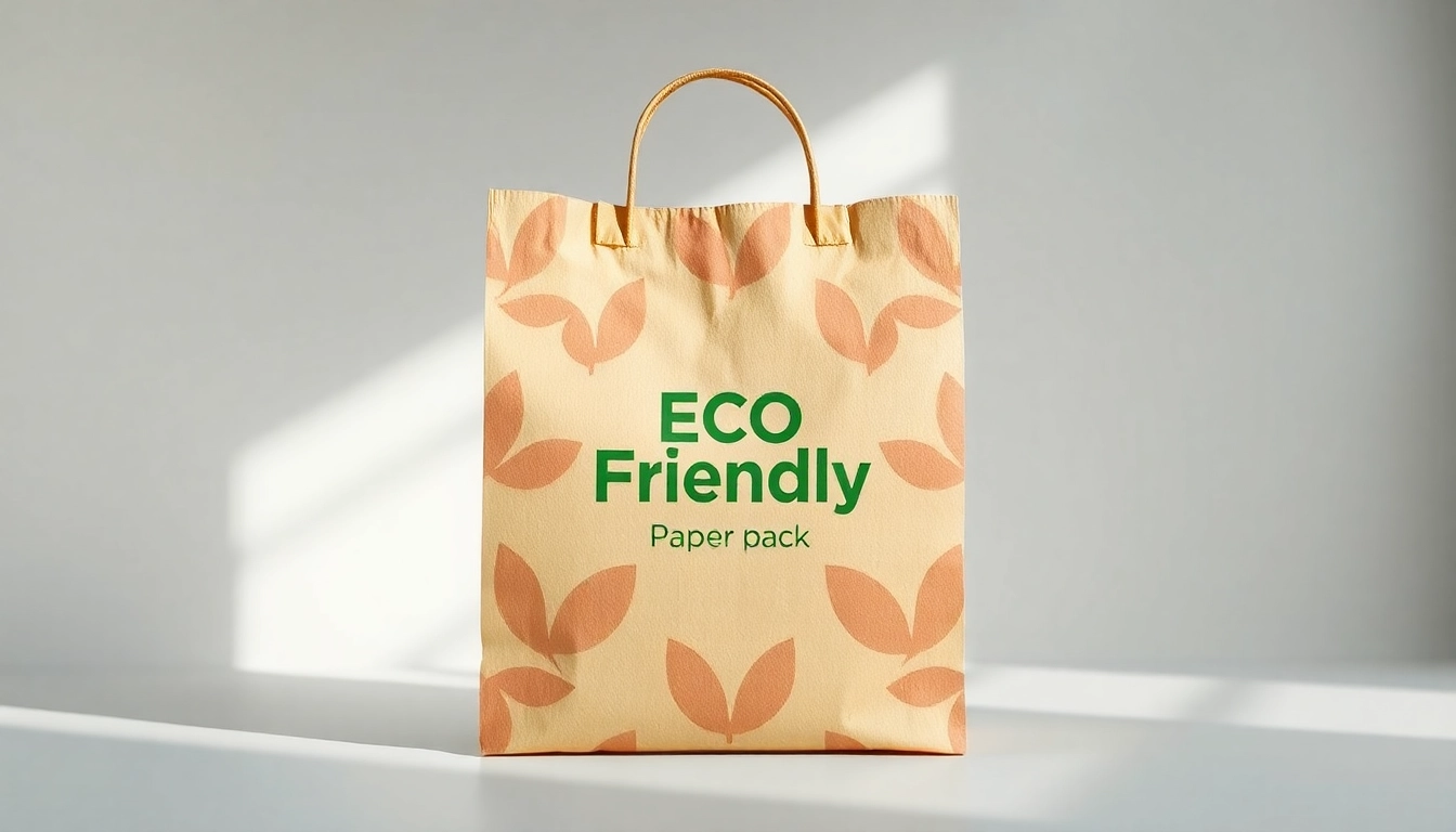 Eco-friendly torba papierowa with branded design being handled by a worker in a clean, well-lit